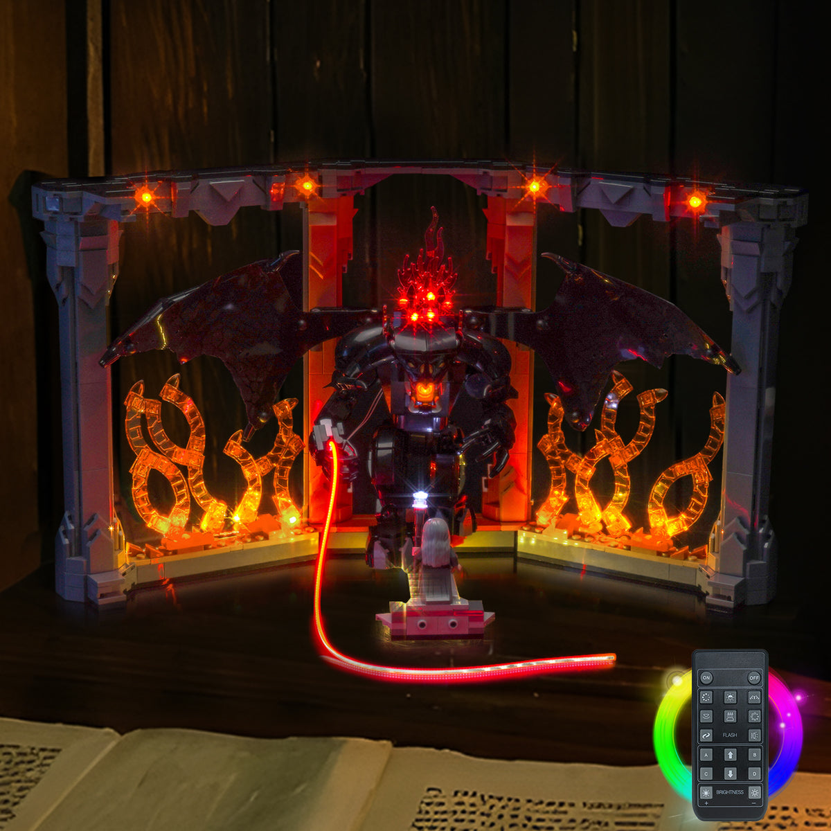 LED Light Kit for LEGO® Icons The Lord of the Rings: Balrog™ Book Nook 10367