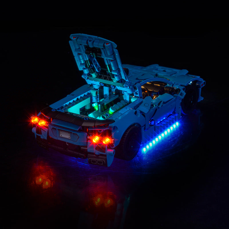 LED Light Kit for LEGO® Technic™ Chevrolet Corvette Stingray Blue 42217