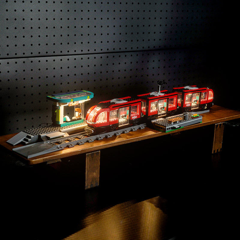 LED Light Kit for LEGO® City 60423 Downtown Streetcar and Station