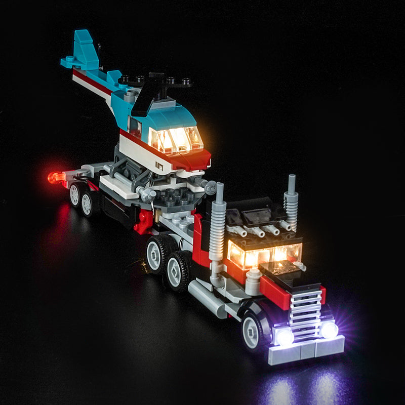 Led Light Kit for LEGO® Flatbed Truck with Helicopter 31146