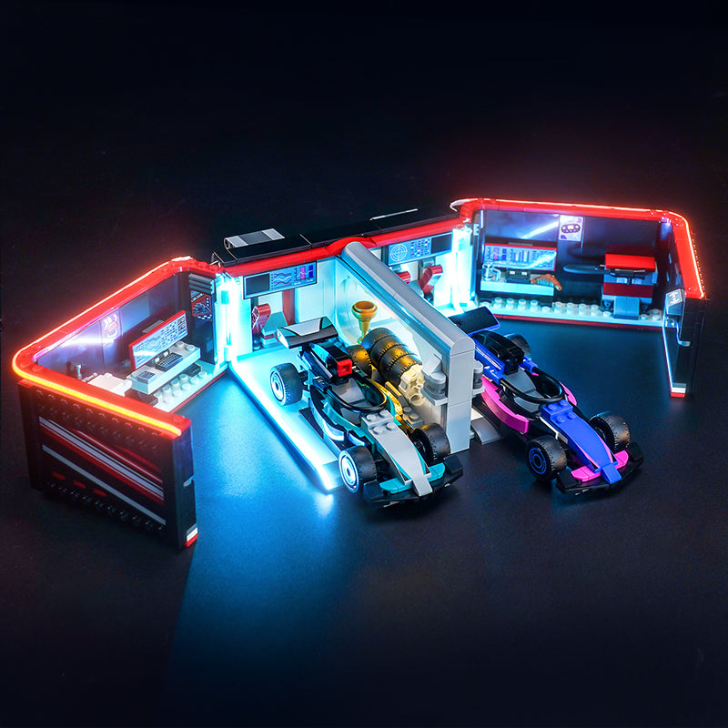 LED Light Kit for LEGO® City F1® Garage: Mercedes-AMG & Alpine 60444