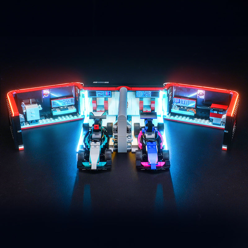LED Light Kit for LEGO® City F1® Garage: Mercedes-AMG & Alpine 60444