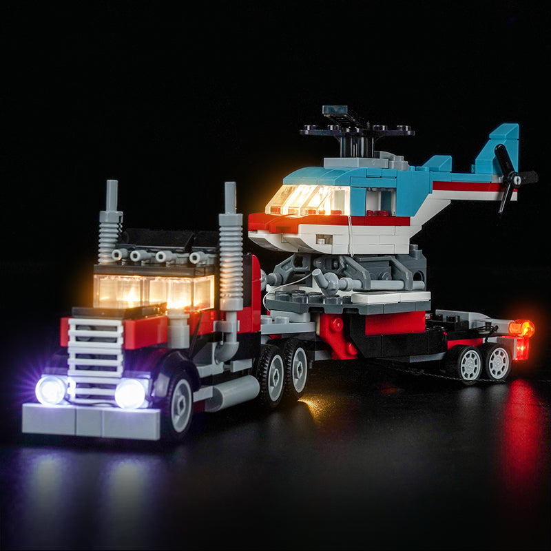 Led Light Kit for LEGO® Flatbed Truck with Helicopter 31146