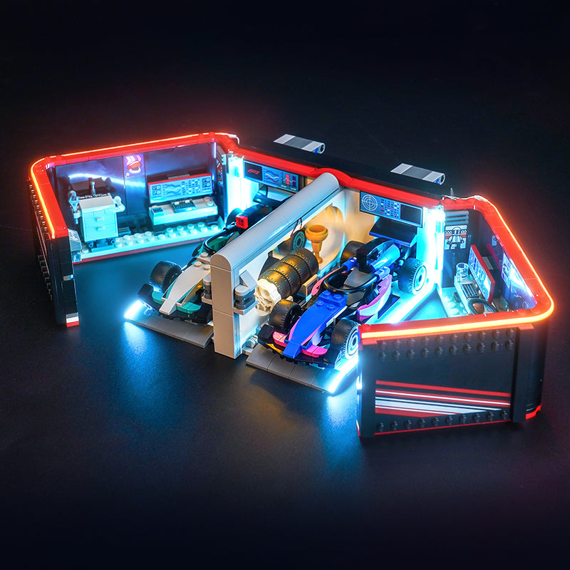 LED Light Kit for LEGO® City F1® Garage: Mercedes-AMG & Alpine 60444
