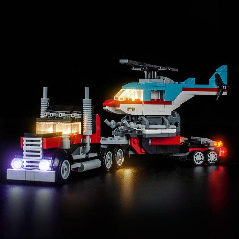 Led Light Kit for LEGO® Flatbed Truck with Helicopter 31146