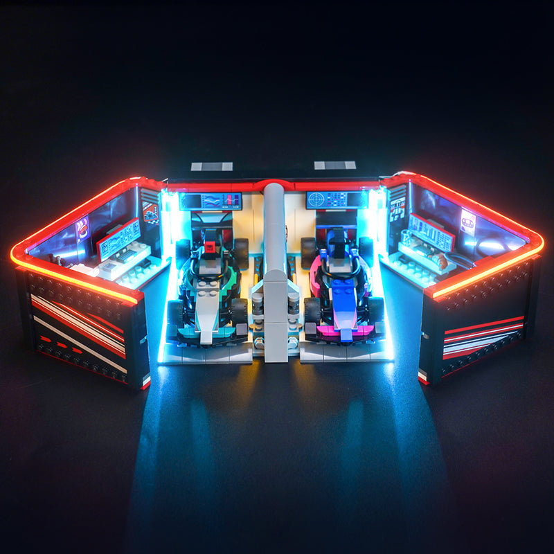 LED Light Kit for LEGO® City F1® Garage: Mercedes-AMG & Alpine 60444