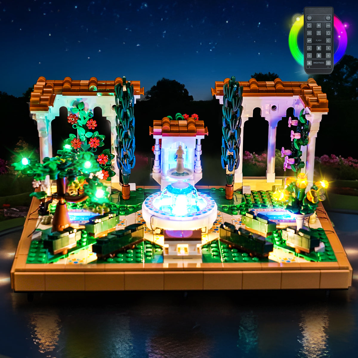 LED Light Kit for LEGO® Icons Fountain Garden 10359