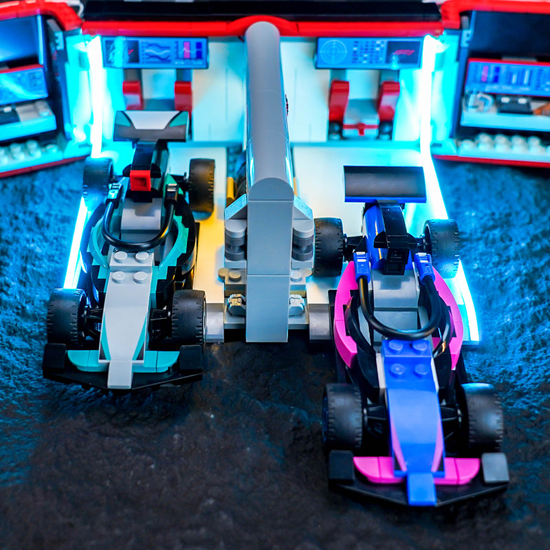 LED Light Kit for LEGO® City F1® Garage: Mercedes-AMG & Alpine 60444